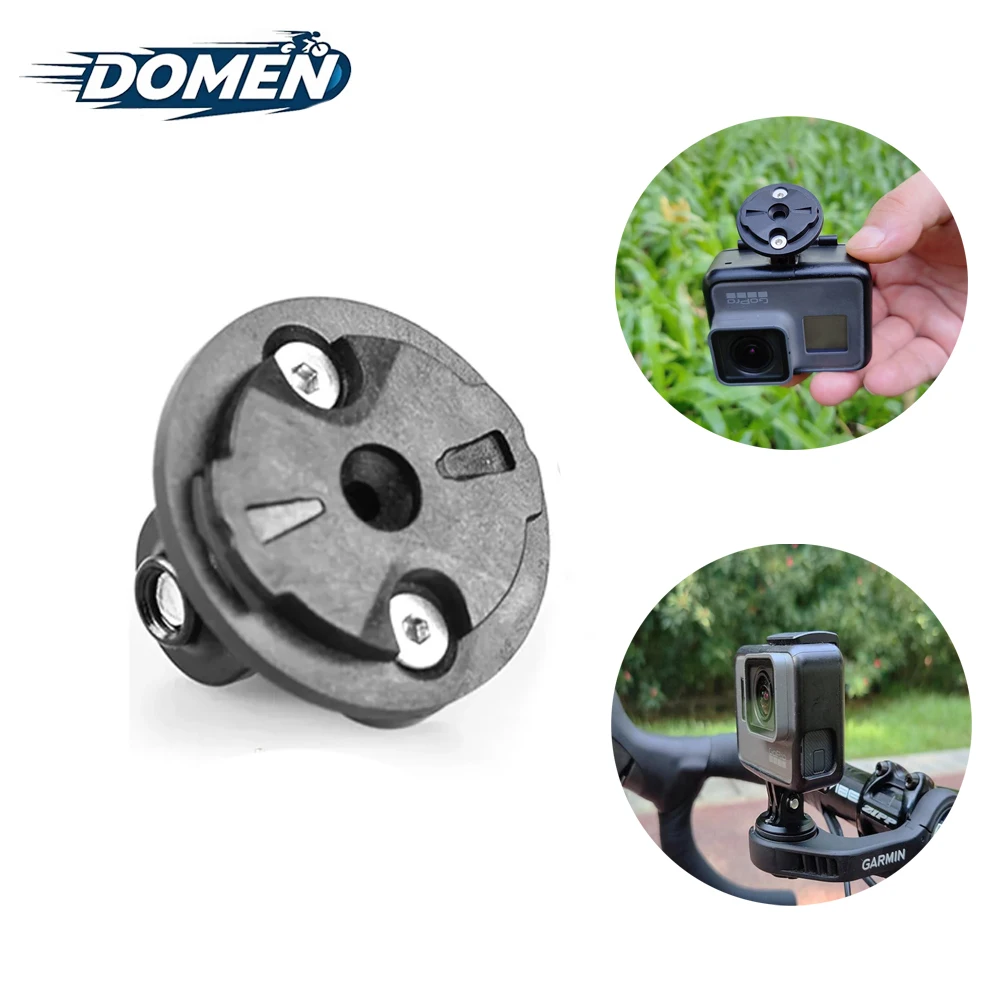 DOMEN Supporto per fotocamera da bici per Garmin Gopro Adattatore per supporto per computer da bicicletta Supporto per luce per fotocamera da bicicletta Parti da strada MTB