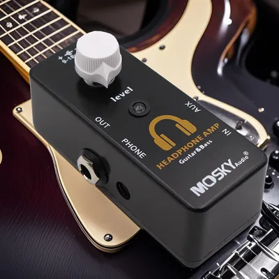 Headphone Amp Guitar Effect Pedal guitar in amp out , AUX in,Phone out , lever control HEADPHONE AMP Micro-Type MOSKYAUDIO