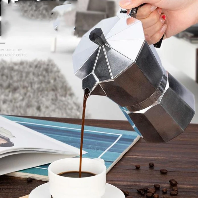 Neue Aluminium Moka Topf Haushalt 50 ml-600 ml Latte Herd Klassische Kaffeemaschine Espresso Percolator Kaffee Extraktion topf Image