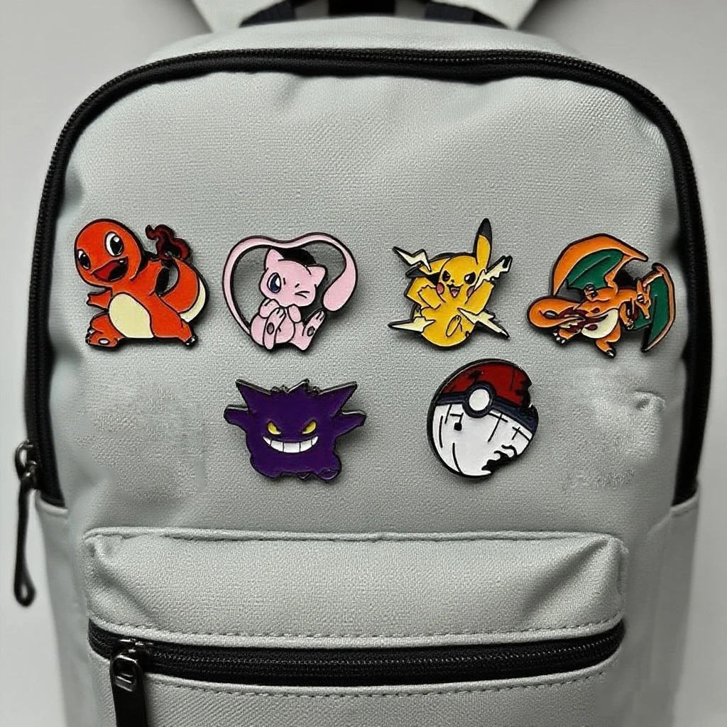 6 Stück Pokemon Poké Ball Metall Abzeichen Emaille Brosche Cartoon kreative Herren- und Damenbekleidung Tasche dekorative Pin Zubehör Image