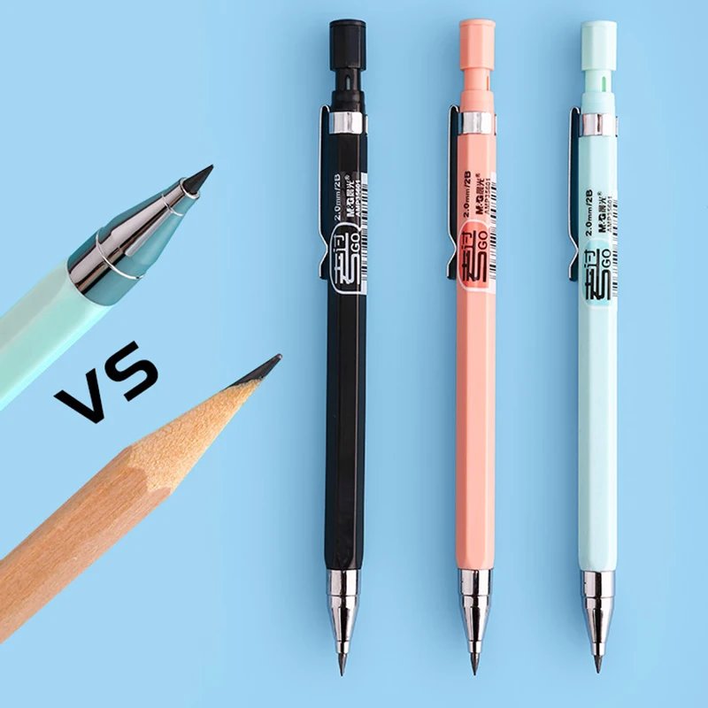 4 Stück dickköpfiger Druckbleistift 2B Automatischer Stift für Studenten Ungiftiger Druckbleistift für Anfänger Kontinuierlicher Kern Image