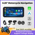 6.25 "Wireless CarPlay/Android Auto Moto IPX67 Navigazione impermeabile Sistema operativo Android 2 + 32 GB 1080P Doppio Dashcam/Doppio BT/WiFi