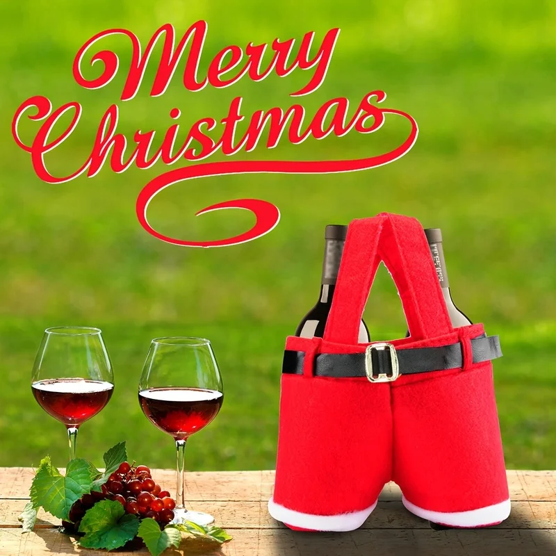Geschenktüte mit Weihnachtsmann-Shorts – süße Weihnachtsgeschenktüten, Polyestermaterial, Neujahrs- und Weihnachtsgeschenk-Süßigkeitentüten-Set Image