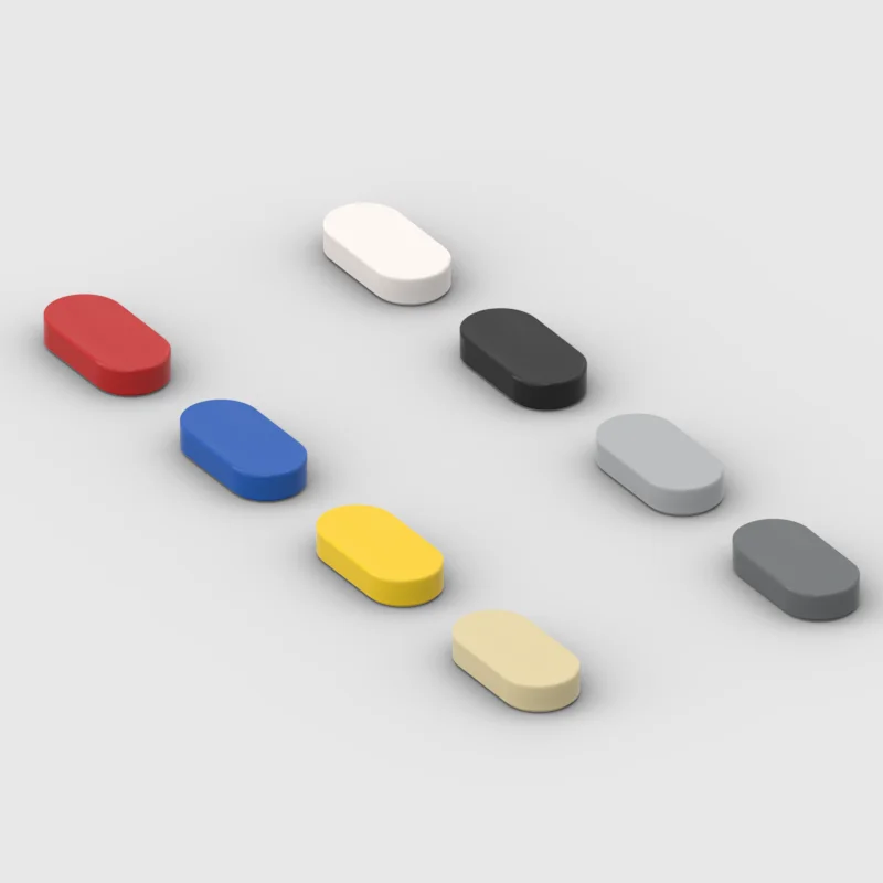 *Fliese 1 x 2, mit abgerundeten Enden* 1527 50 Stück DIY-Erleuchtungsblock-Ziegel, Teilenummer. 1126, kompatibel mit anderen Baugruppenpartikeln Image