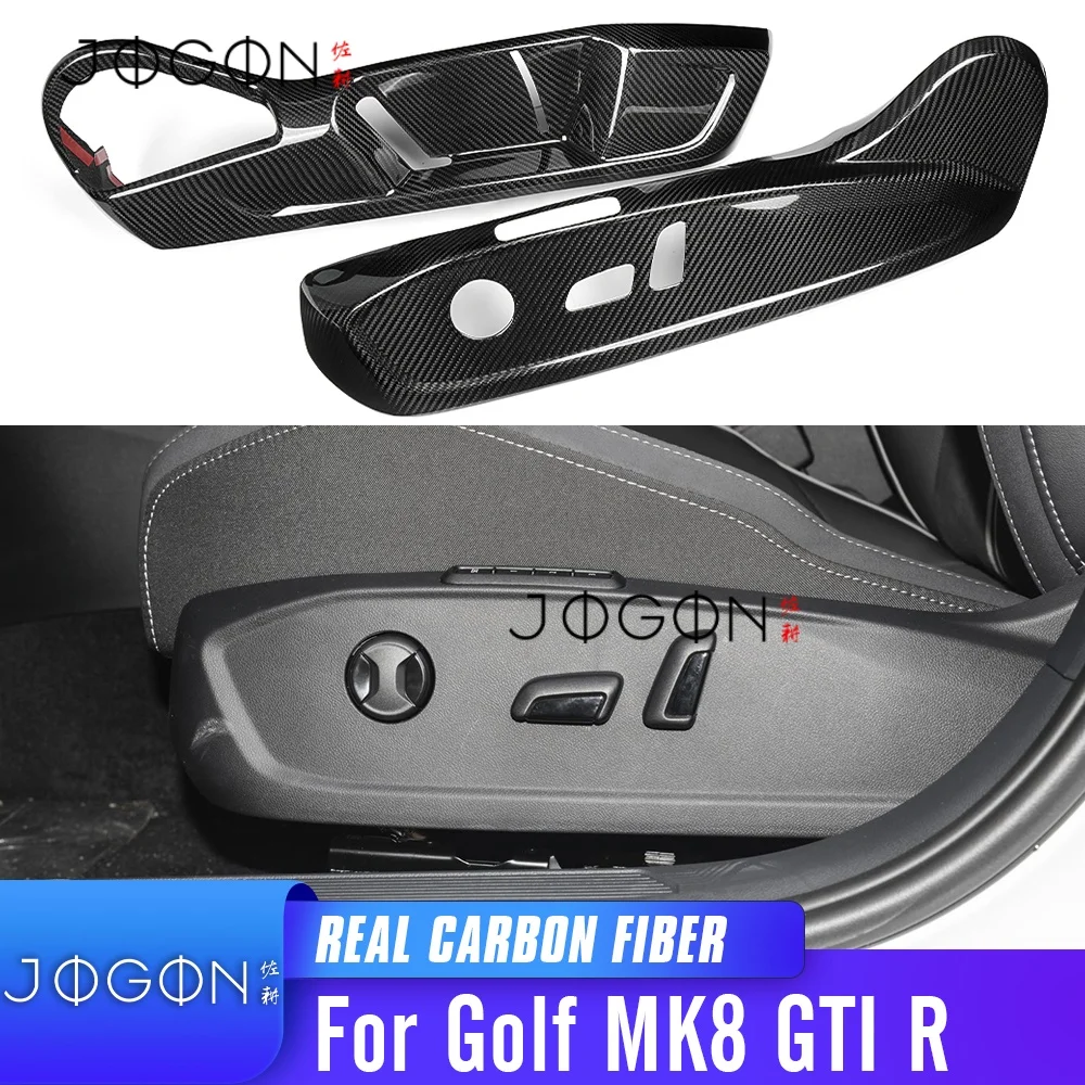 Für Volkswagen-VW Golf 8 MK8 CD1 GTI GTD 2021-2024 Real Carbon Fiber Auto Innen Sitz Einstellung taste Schutz Abdeckung Trim Image