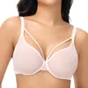 Neue Frauen Spitze Bhs Ultra Dünne Mesh Aushöhlen Durchsichtig Elastische Sexy Bh Angepasst Bügel Plus Größe A B C D E F G H Tassen