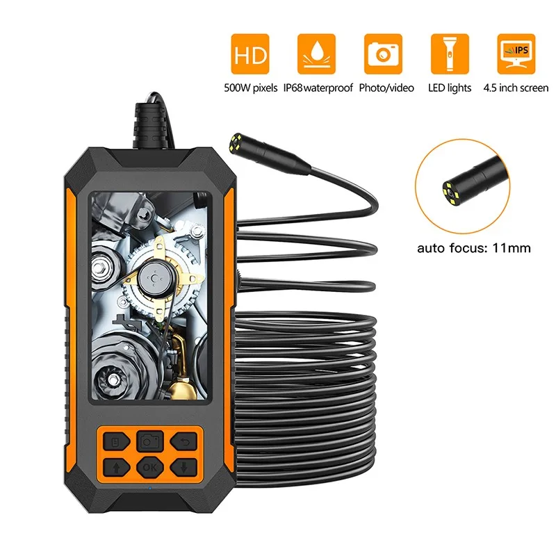 DDCAMERA Industrie Endoskop HD 1080P 4,5 Zoll LCD Digital Endoskop Inspektionskamera 11MM IP67 Wasserdichte Schlangenkamera Image