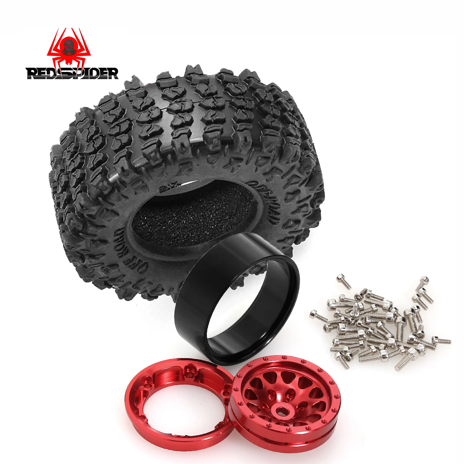 RED SPIDER New Claw 68*26mm Mud Terrain 1,3" Radreifen-Set für 1/18 1/24 RC Crawler Car Image