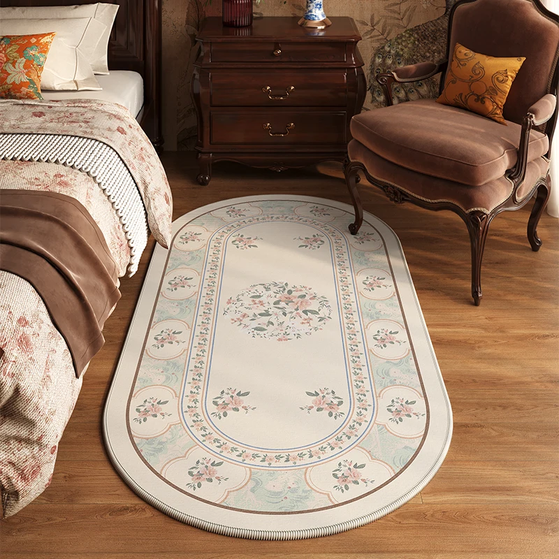 VIKAMA Vintage schmutzabweisender Samt Schlafzimmer Nachttisch Decke Wohnzimmer Sofa Couchtisch Fußstütze Fenster Kommode Fußmatten