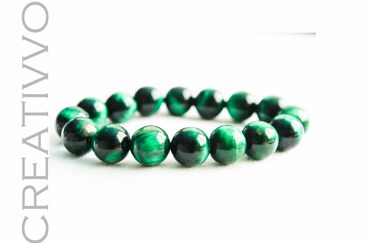 Bracciale in occhio di tigre verde Bracciale con perline da uomo, Bracciale da uomo Bracciale da donna Bracciale in occhio di tigre, Bracciale da donn