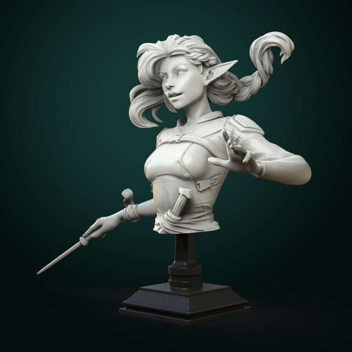 Vaelia Arra la Strega - Busto / Busto di alta qualità per pittura in miniatura, collezione ed esposizione / Busto stampato in 3D / Taverna del Lupo Ma