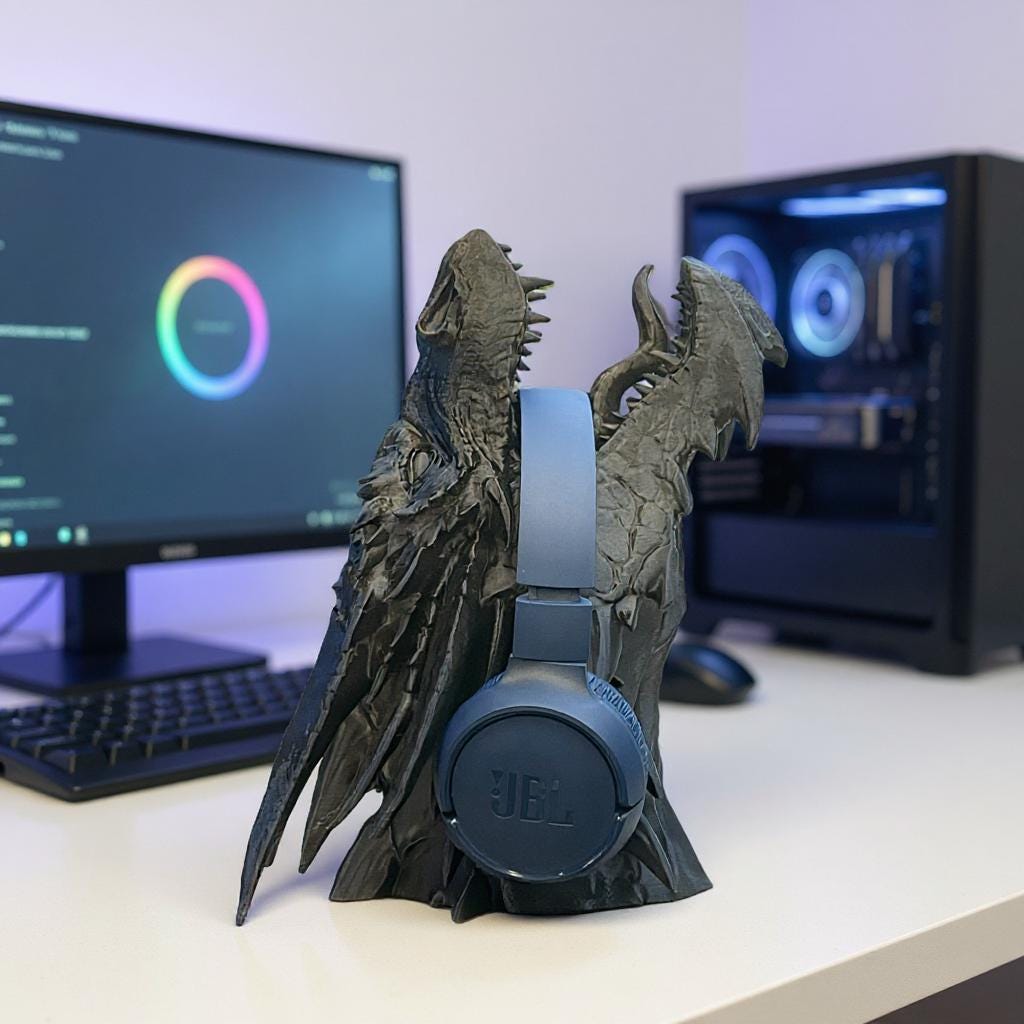Supporto per cuffie a forma di drago stampato in 3D / Supporto per cuffie a forma di drago Supporto per cuffie a forma di drago Supporto per cuffie a