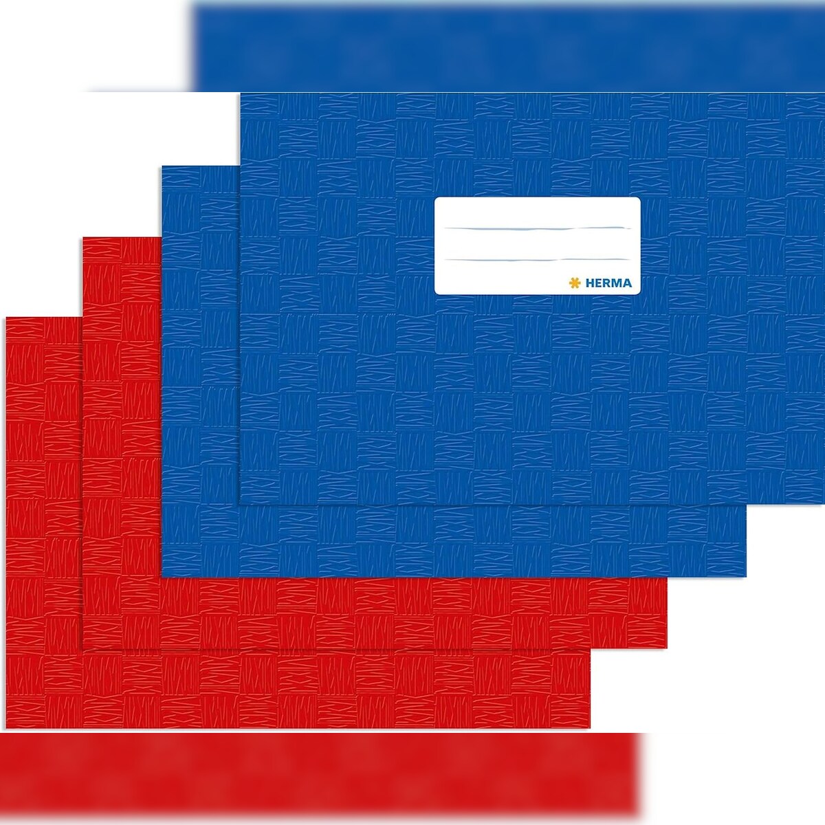 Heftumschläge A5 quer Kunststoff 2x blau + 2x rot, gedeckt Image