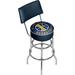 Trademark Global Swivel 31" Bar Stool Upholstered/Metal in Gray | 41.75 H x 20 W x 20 D in | Wayfair NBA1100-SAS