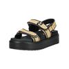 Plateausandaletten STEVE MADDEN "STEVE MADDEN Sandalen Lederimitat", Damen, Gr. 39, schwarz (schwarz, beige), Lederimitat, casual, Schuhe