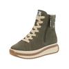 Ankleboots RIEKER "Rieker Stiefelette Glattleder", Damen, Gr. 41, grün, Glattleder, casual, Schuhe