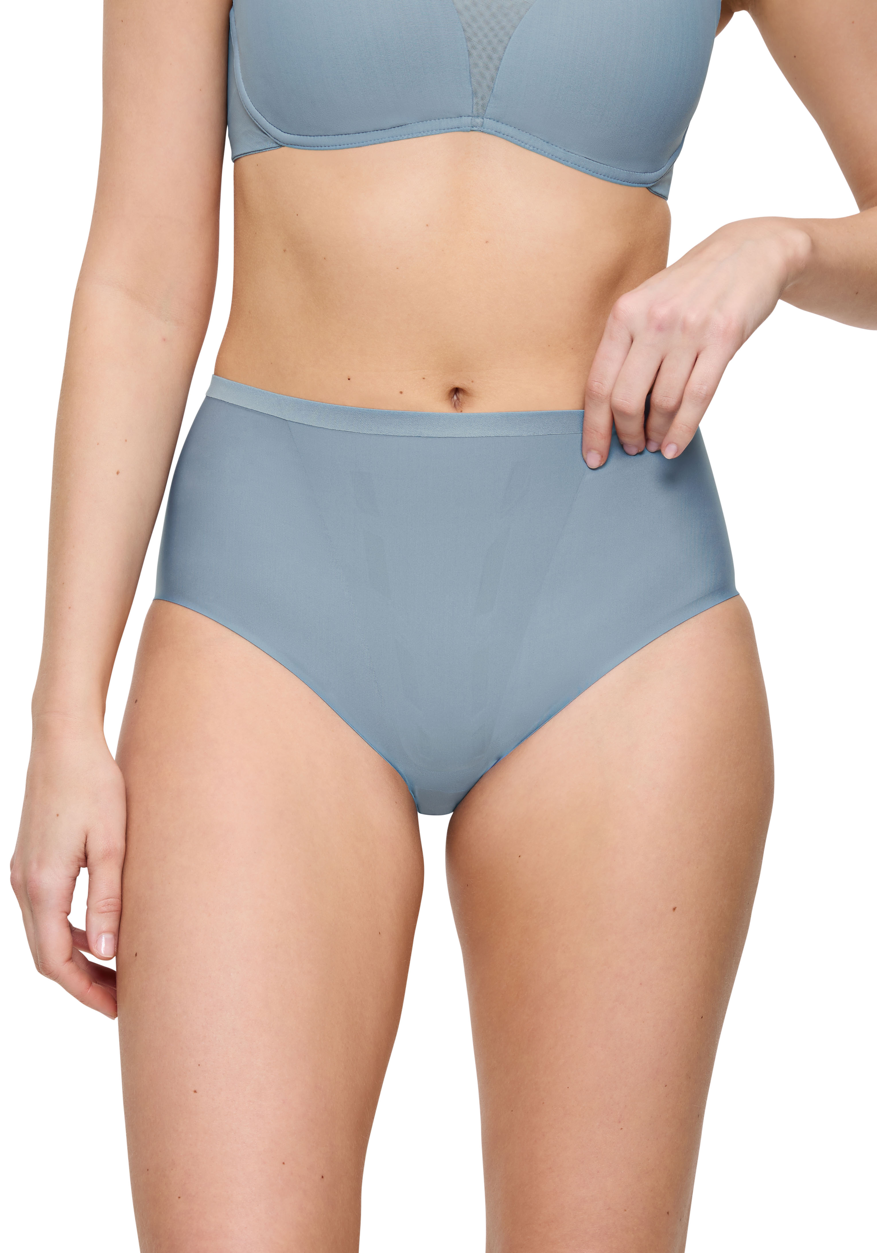 Shapingslip TRIUMPH "Shape Smart", Damen, Gr. XL, chambray, Microtouch, Obermaterial: 55% Elasthan, 45% Polyamid, körpernah, Unterhosen, glättend und schmeichelnd, leichter Stretch-Stoff Image