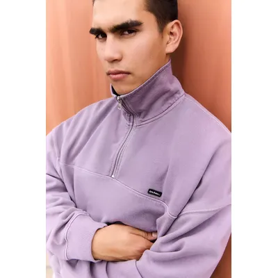 iets frans. Purple Silas Mock Neck Sweatshirt - Purple XL at Urban Outfitters