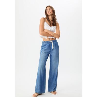 Stradivarius D35 Loose-fitting drawstring jeans MEDIUM BLUE DENIM XL