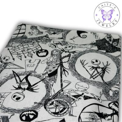 Disney Accessories | Handmade Small Book/Kindle Sleeve With A Nightmare Before Christmas Fabric | Color: Black/White | Size: Os