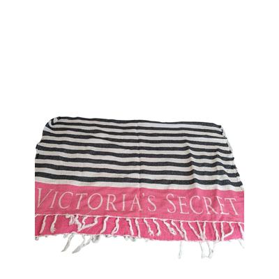 Victoria's Secret Bedding | Victorias Secret Limited Edition Spell Out Pink Beach Throw Blanket Stripes | Color: Black/Pink | Size: Os