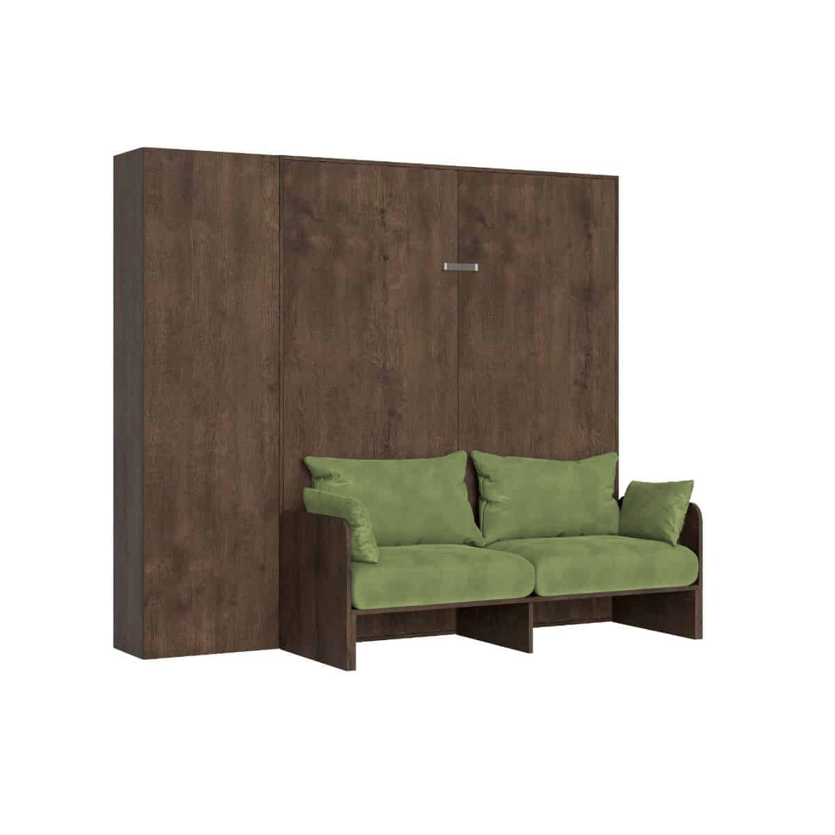 Itamoby 160 cm Kentaro Klappdoppelbett mit Sofa und Walnusssäule, grün Image