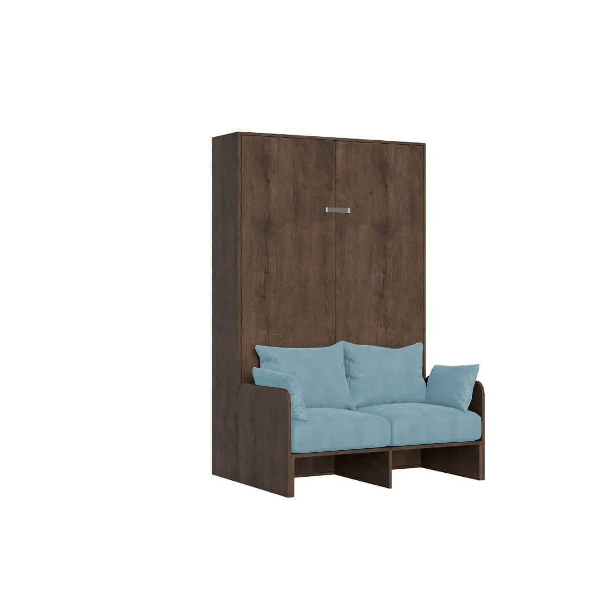 Itamoby Kentaro 140 cm französisches Klappbett für Doppelbett mit Walnuss-Sofa, hellblau Image