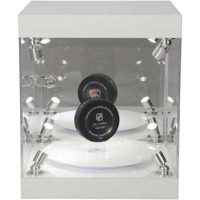 Hochwertiger, rotierender LED-Hockey-Puck-Vitrine