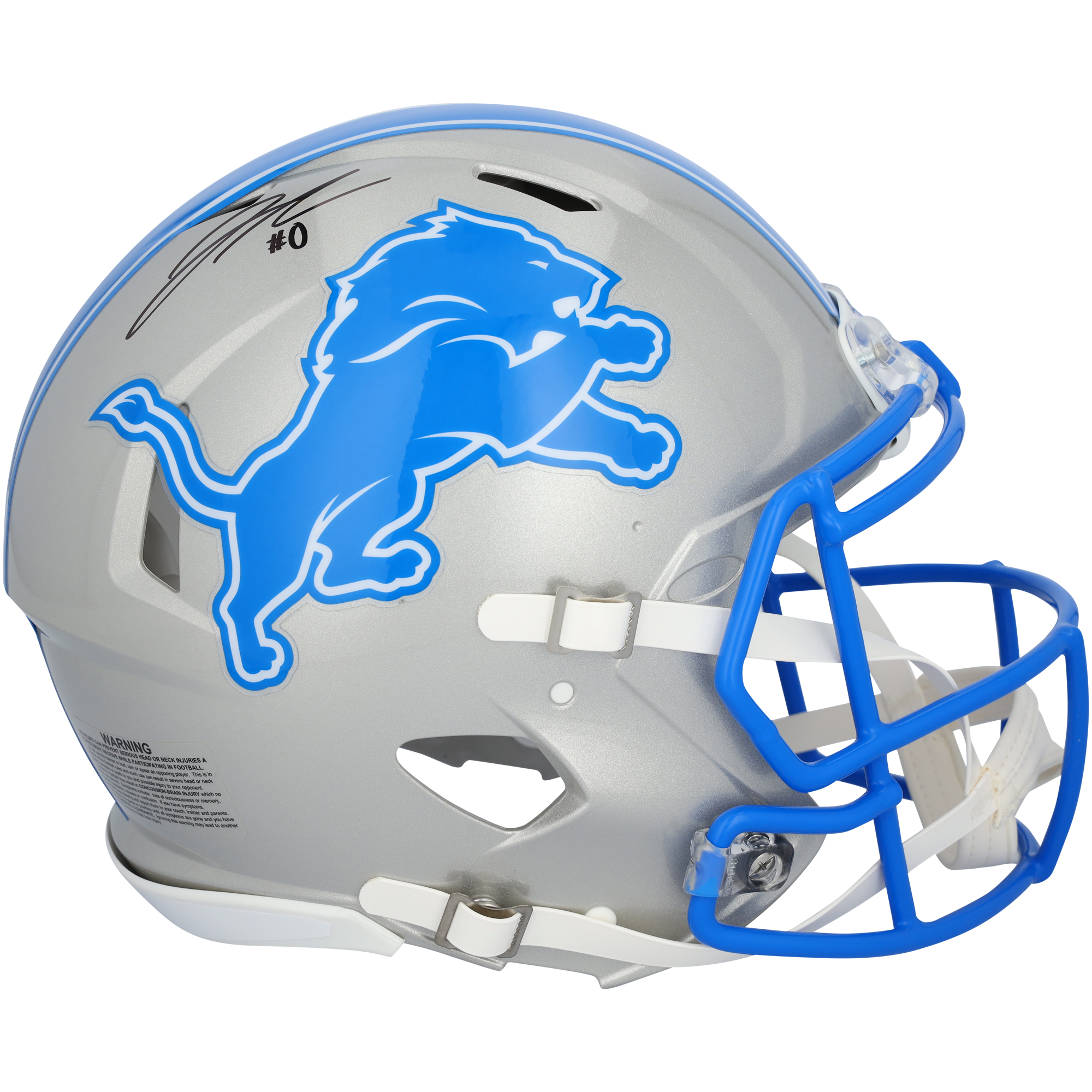 Jahmyr Gibbs Detroit Lions signierter Riddell 2024 Speed Authentic Helm Image