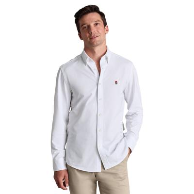 England Rugby Charles Tyrwhitt Jersey-Hemd mit Vier-Wege-Stretch und Button-Down-Kragen – Weiß Image
