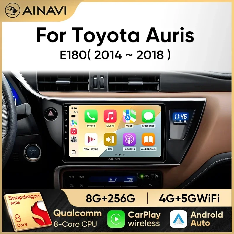 Ainavi Autoradio für Toyota Auris 2014 2015 2016 2017 2018 Corolla Altis Hybrid Carplay Android Auto Multimedia Player Stereo 4G Image