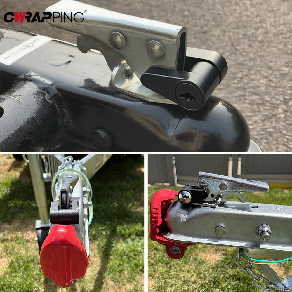 Anti-diebstahl Anhängerkupplung Koppler Schloss Zink-legierung RV Schleppen Lkw Abschleppen Auto Sicherheit Schutz Werkzeug Camping Caravan Zubehör Image