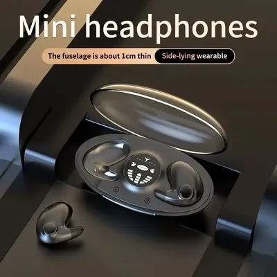 Schlaf Unsichtbares Stereo-Headset IPX5 Wasserdichter kabelloser Bluetooth-Kopfhörer mit Mikrofon für Telefon Bluetooth 5.3-Kopfhörer