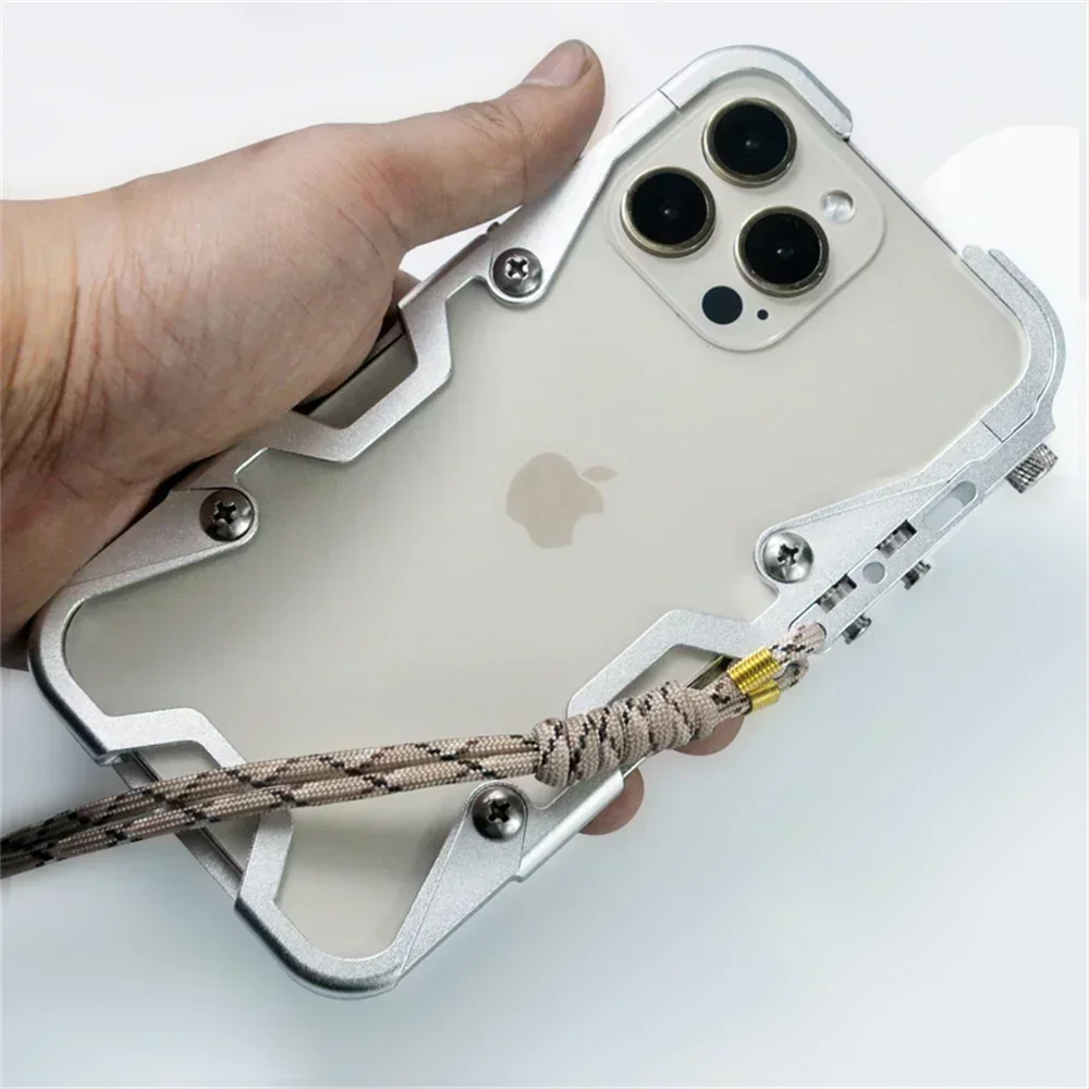 Custodia paraurti in metallo antiurto per iPhone 12 13 14 15 16 Pro Max Custodia con telaio in alluminio di lusso Funda per iPhone 16 15 Plus Custodia