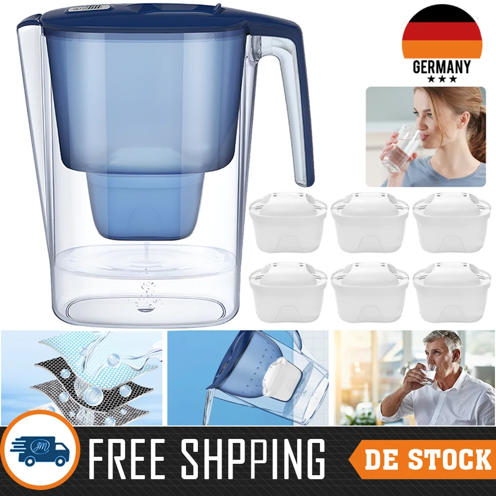 Haushaltsfilterkessel, 6, Filtergerät, Aktivkohle, Wasserreiniger, Filterkartuschen, Ersatz, ungiftiger Wasserfilter, 3,6 l Image