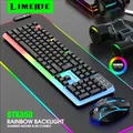 GTX350 Tastiera da gioco Mouse Combo Computer portatile Retroilluminazione Gamer Kit LED Tastiera USB cablata Set GTX350-Nero