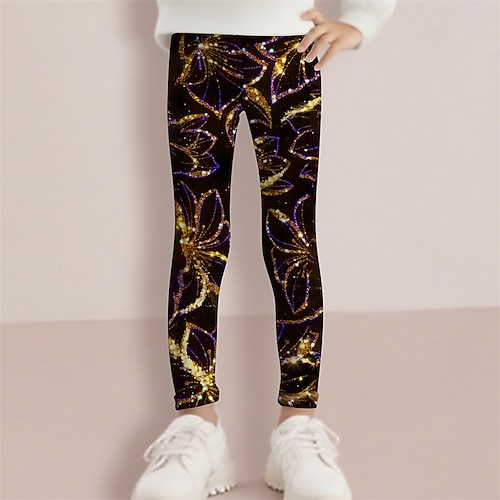 Mädchen 3D Blumen Hose Leggings Frühling Herbst Niedlich Basic Kinder 4-12 Jahre Outdoor Lässig Täglich Normale Passform Image