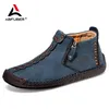 Frühling Handgemachte Leder Stiefel Männer Casual Schuhe Ankle Stiefel Für Mann Herbst Boot Zipper Design Mann Schuhe Männlichen Hombres Botas