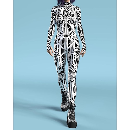 Gemusterte Zentai-Anzüge Cosplay Kostüm Bodysuit Drucken Karnevalskostüm Ganzkörperanzug Herren Damen Jungen Sexy Kostüm Halloween Kostüm für Leistung Party Maskerade Kinder Erwachsene Image