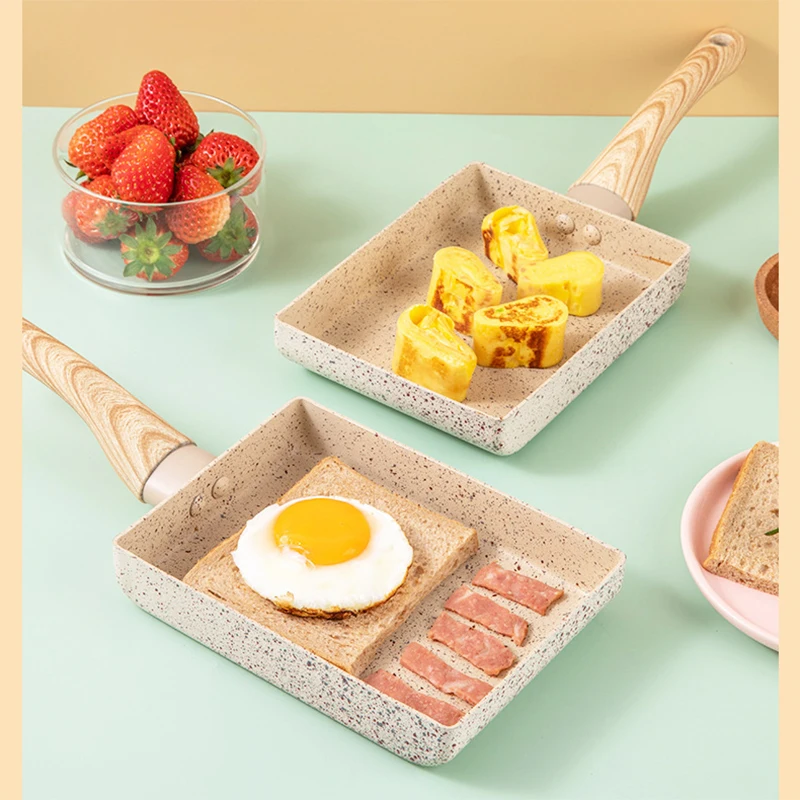 Poêle à frire japonaise Tamagoyaki, poêle à omelette, fabricant de crêpes, petit-déjeuner nutritif, supplément pour bébé,ustensile de cuisines,marmite de cuisine,poele cuisine,ustensil de