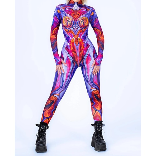 Gemusterte Zentai-Anzüge Cosplay Kostüm Bodysuit Drucken Karnevalskostüm Ganzkörperanzug Herren Damen Jungen Sexy Kostüm Halloween Kostüm für Leistung Party Maskerade Kinder Erwachsene Image