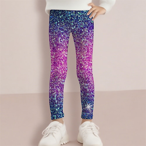 Mädchen 3D Grafik Hose Leggings Frühling Herbst Niedlich Basic Kinder 4-12 Jahre Outdoor Lässig Täglich Normale Passform Image