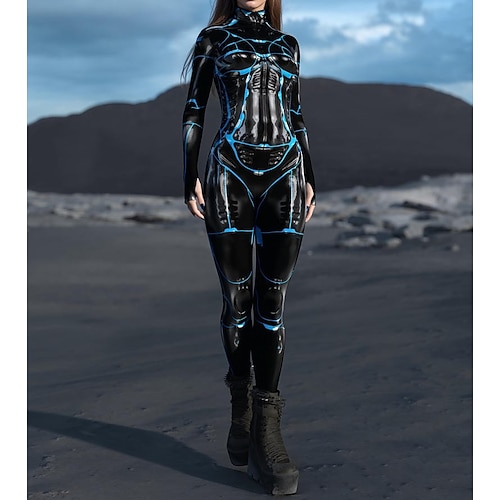 Gemusterte Zentai-Anzüge Cosplay Kostüm Bodysuit Drucken Karnevalskostüm Ganzkörperanzug Herren Damen Sexy Kostüm Halloween Kostüm für Leistung Party Maskerade Erwachsene Image
