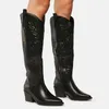 Winter große Größe 43, auf Lager für Vintage kniehohe Cowgirls schwarze Westernstiefel Schuhe Reißverschluss Cowboystiefel Damen