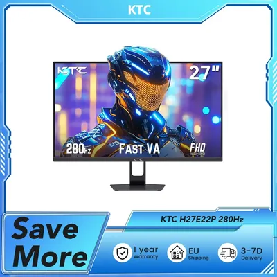 KTC H27E22P Gaming-Monitor, 27 Zoll 1920 x 1080 FHD FAST VA-Panel, 4000:1-Kontrastverhältnis, 240 Hz hohe Aktualisierung, 1 ms GTG-Reaktionszeit