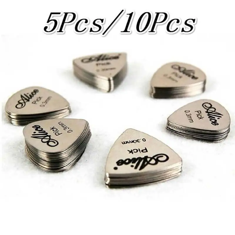 5/10Pcs Metall Gitarre Pick 0,3mm Dünne Langlebige Silber Farbe Professionelle Bass Ukulele Gitarre Picks Gitarre verstärker Bass Gitarre Image