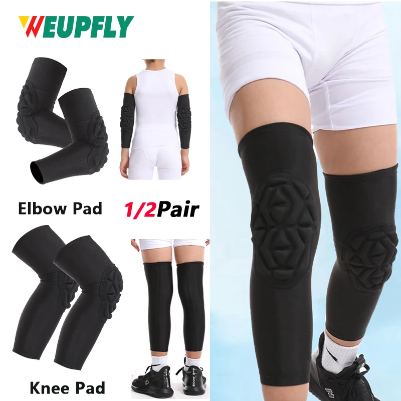 1/2 Paar Knie- und Ellbogenschützer für Jugendliche und Kinder, Schutzausrüstung, Knieschoner, Kniekompression, gepolsterte Beinmanschetten für Volleyball, Fußball Image