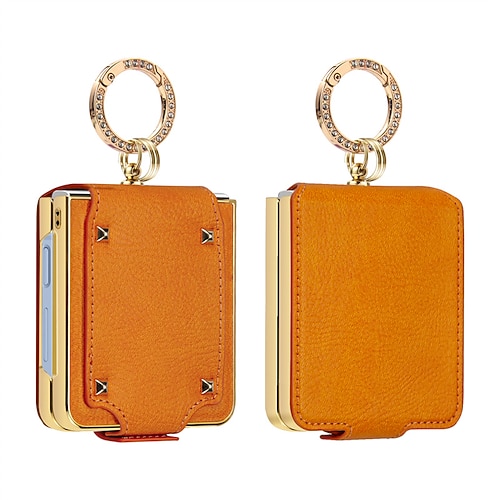 Handy Hülle Handyhüllen Für Samsung Galaxy Z Flip 7 Z Flip 7 FE Z Flip 6 Z Flip 5 Z Flip 4 Rückseite Flip-Cover Ringverschluss PC PU-Leder Image