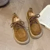 Boken Plateau-Schnürschuhe für den Frühling, neue, vielseitige, höhenvergrößernde Vintage-Schuhe für Petite