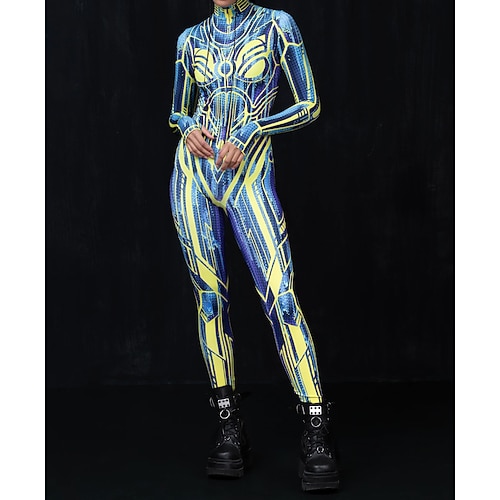 Gemusterte Zentai-Anzüge Cosplay Kostüm Bodysuit Drucken Karnevalskostüm Ganzkörperanzug Herren Damen Jungen Sexy Kostüm Halloween Kostüm für Leistung Party Maskerade Kinder Erwachsene Image